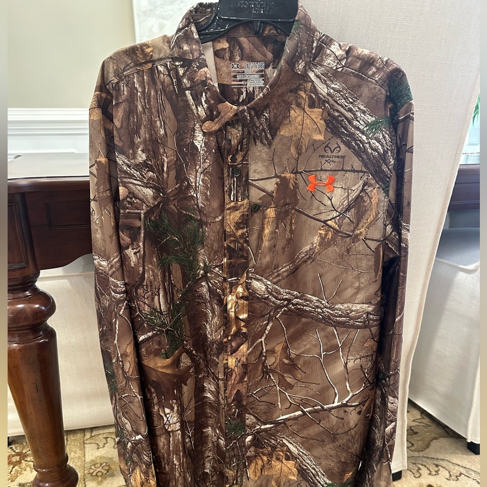 Under Armour Woodland Camo Shirt with Orange Logo